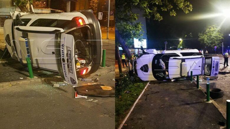 Rrokulliset automjeti i policisë në Shkup, lëndohen tre policë