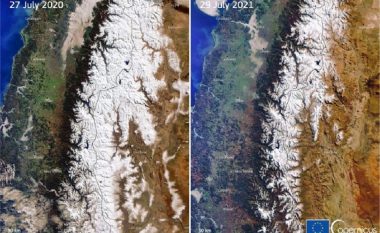 Thatësira e shkaktuar nga ngrohja globale lë majat e Andeve pa borë