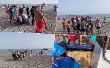 Iknin nga policët me çantat e mbushura me kanabis në një plazh në Spanjë, menduan se janë të sigurtë – pushuesit e përplasën për tokë njërin prej tyre