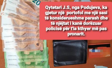 Gjen kuletën me para, qytetari nga Podujeva e dorëzon në Polici
