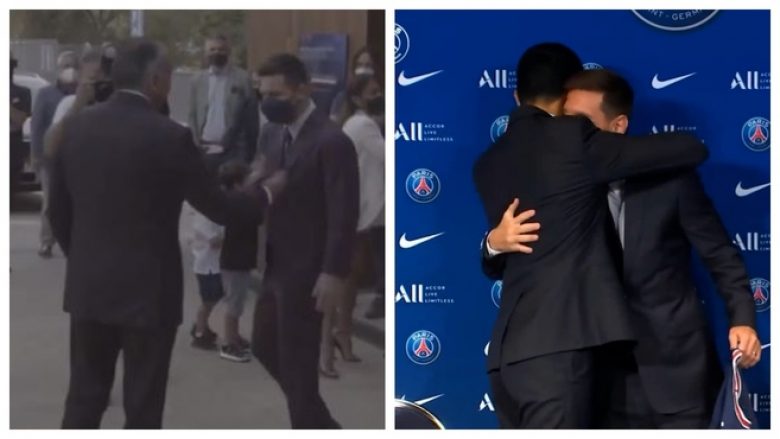 Përshëndetja e ngrohtë e Messit me Al-Khelaifin, atë që se kishte me Laportën te Barcelona në ditë e lamtumirës