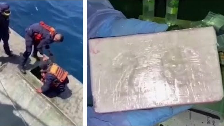 Marina kolumbiane sekuestron 2.000 kilogramë kokainë, transportohej me nëndetëse – publikohen pamjet e aksionit për kapjen e drogës