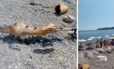 Ndodh edhe kjo: Në një plazh në Mal të Zi dikush kishte vendosur të piqte një qengj