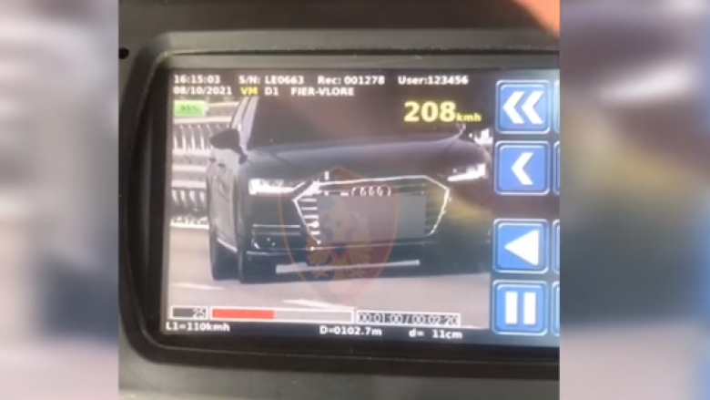​Voziti 208 km/h, 21-vjeçarit në Shqipëri i bllokohet vetura luksoze