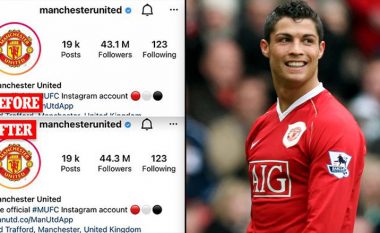 Efekti Ronaldo: Manchester Utd i rriten ndjekësit në Instagram – mbi një milion më shumë vetëm dy orë pas transferimit