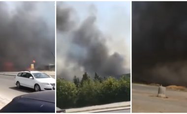 Zjarr i madh në Gjakovë, ish-fabrika e elektromotorëve përfshihet nga flakët