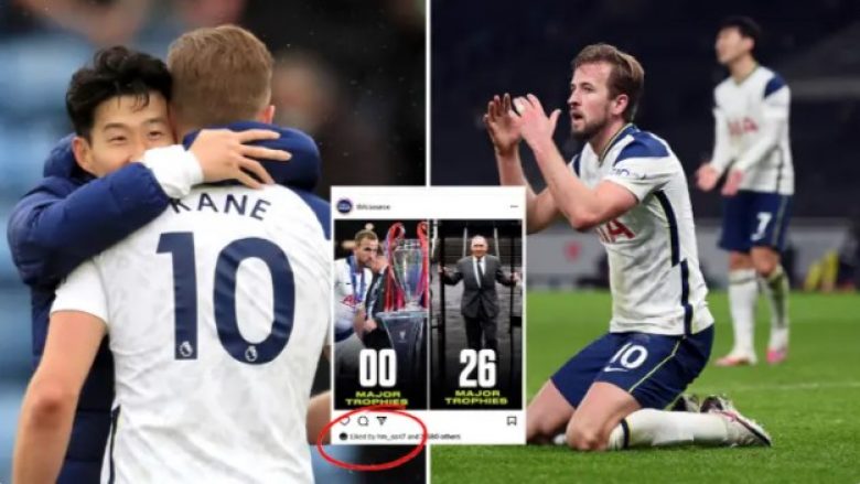 Heung-Min Son ‘godet’ Harry Kane pas kërkesës për largim, ‘pëlqen’ foton e cila e paraqet anglezin me zero trofe