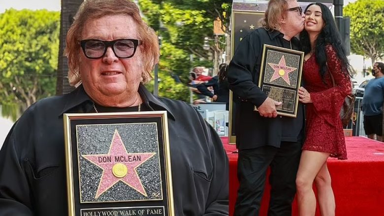 Këngëtari 75-vjeçar Don McLean e feston yllin në ‘Walk of Fame’ me të dashurën e tij modele 48 vite më të re në moshë