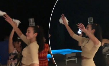 Me shami e me gotë mbi kokë, Dua Lipa publikon video duke kërcyer me këngë popullore gjatë pushimeve në Shqipëri