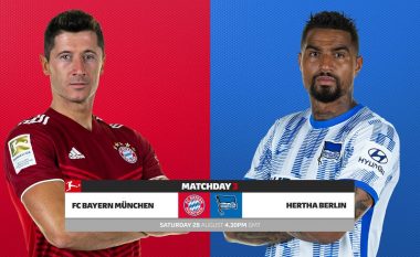 Bayerni për fitoren e dytë, Hertha për pikët e para – formacionet zyrtare