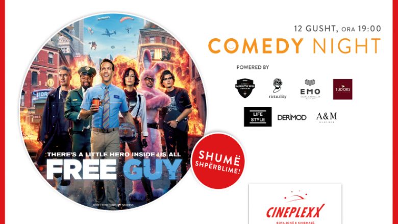 Super-komedia Free Guy arrin në Cineplexx me eventin Comedy Night, ku do të ketë shumë shpërblime
