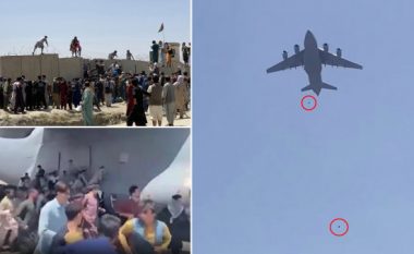 Pamje të transmetuara nga disa media botërore: 'Pasagjerët' që bien në tokë, pas ngritjes së aeroplanit - derisa po përpiqeshin të iknin nga Afganistani
