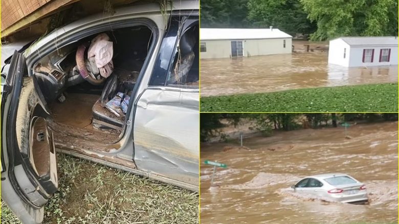 Gruaja nga Karolina e Veriut filmoi momentin kur shtëpia dhe makina e saj “u lanë” nga ujërat e përmbytjeve, pas stuhisë