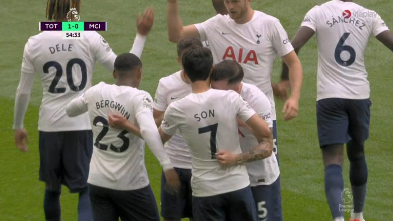 Kundërsulm i shpejtë i Tottenhamit dhe Son i shënon gol të bukur Cityt