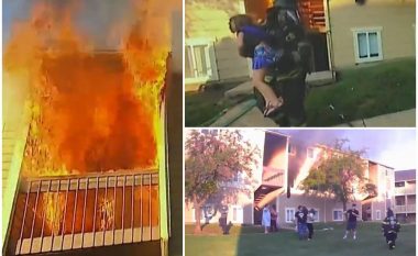 Zjarri befasoi një familje në Kansas, kamera e zjarrfikësit filmoi momentin dramatik të shpëtimit të vajzës së vogël