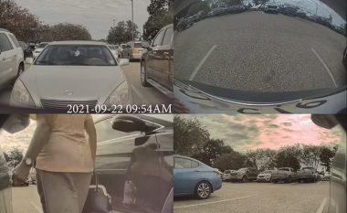 U grindën për vendparkim, gruaja e moshuar ia gërvisht me çelës veturën – kishte harruar se Tesla ka kamerë dhe po e filmonte