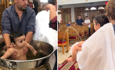 Po e pagëzonin në një kishë të New Yorkut, foshnja 7-muajshe për pak sa nuk urinon mbi priftin
