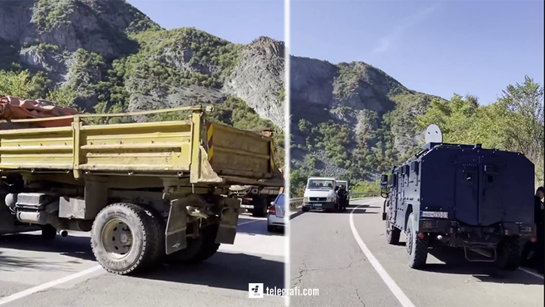 Pamje nga veriu i Kosovës, serbët vazhdojnë të bllokojnë rrugët me kamionë