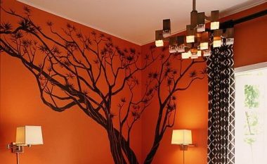 Ide për dekorimin e murit me ngjyrë portokalli
