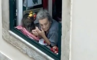 Portugezja ulet pranë dritares gjatë gjithë ditës, bëhet hit me macet që i ekspozon para kalimtarëve