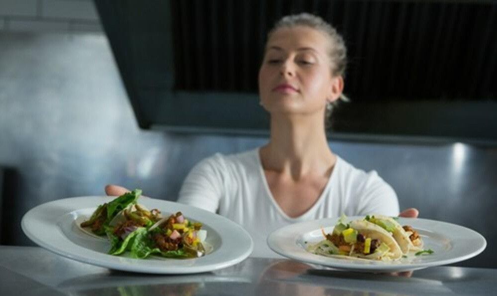 Smell the food for two minutes Just see what happens to you