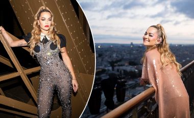 Rita Ora mban koncert recital në majë të Kullës Eiffel, dhuron performancë të shkëlqyer dhe duket spektakolare me dukjen e saj
