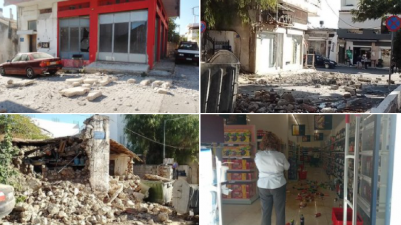 Pamjet e para pas tërmetit të fuqishëm në ishullin Kretë të Greqisë