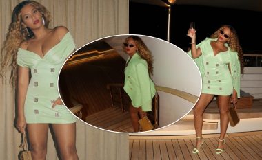 Beyonce vë në pah këmbët e tonifikuara me një fustan të shkurtër të gjelbër
