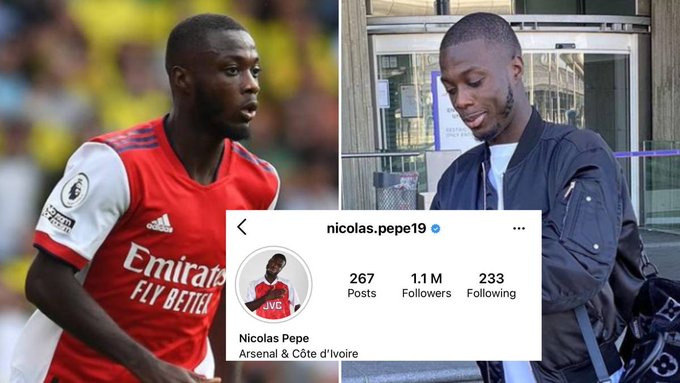 Nicolas Pepe e fshiu menjëherë postimin tallës rreth rënies nga liga të Arsenalit