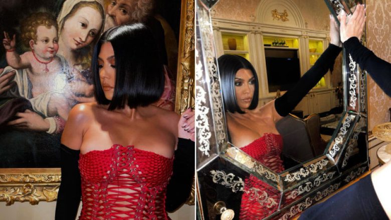 Kourtney Kardashian mahnit e veshur me korse të kuqe nga Dolce & Gabbana