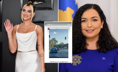 Vjosa Osmani publikon video me këngën e Dua Lipës në veturë, artistja shqiptare ia shpërndan në Instagram