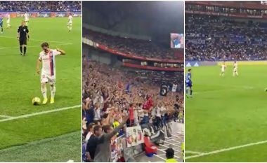 I gjithë stadiumi në këmbë duke thirrur emrin e tij, momenti kur Shaqiri motivohet dhe bën asistimin e parë për Lyonin
