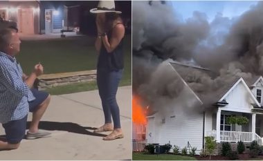 Burri i propozon të dashurës së tij natën që shtëpia e tyre e re u përfshi nga zjarri – pasi shpëtoi unazën e fejesës nga rrënojat