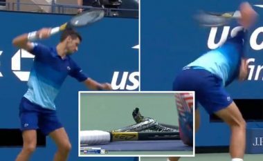 Tifozët të mësuar tashmë me sjelljet e tij anti-sportive, Djokovic nuk ndalet se thyeri reketin në humbjen e finales në US Open