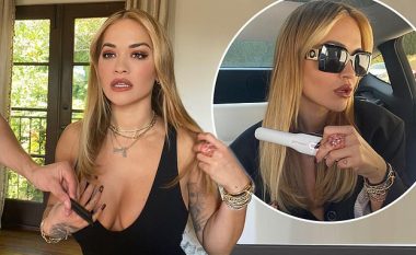 Rita Ora detyrohet që të rregullohet gjatë kohës që është në veturë, shkaku i orarit të ngjeshur