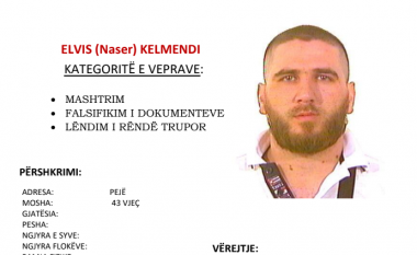 Policia në Pejë kërkon bashkëpunimin e qytetarëve për arrestimin e Elvis Naser Kelmendit