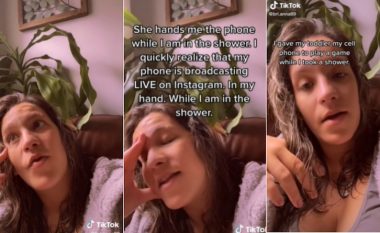 I kërkoi e bija telefonin derisa ajo ishte në dush, në fund e kuptoi se aksidentalisht gjithçka ishte transmetuar live në Instagram