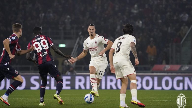 Gjashtë gola, dy kartonë të kuq dhe Ibrahimovic që shënon në dy portat – Milani mposht me shumë vështirësi Bolognan