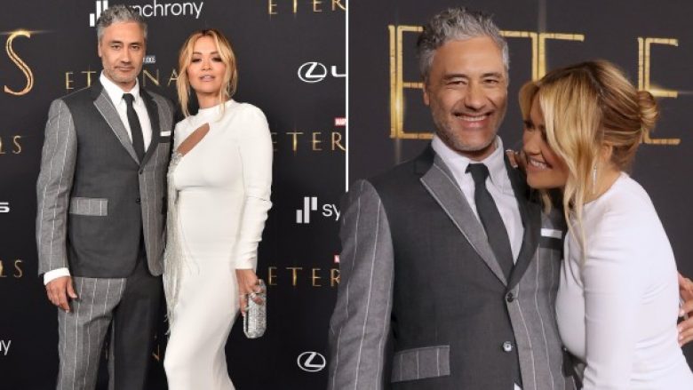 Rita Ora dhe partneri i saj Taika Waititi shkëlqejnë në premierën e “Eternals”, shfaqen të dashuruar përkrah njëri-tjetrit