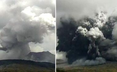 Një vullkan në Japoni hodhi hirin deri në mbi 3 mijë metra lartësi, gjatë një shpërthimi dramatik të mërkurën