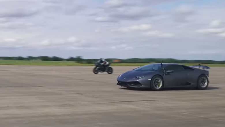 Lamborghini Huracan Turbo vs Kawasaki H2R – një garë që gaboni nëse thoni se mund ta parashikoni!