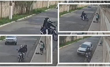 U ndalën me motoçikletë për të plaçkitur çiftin brazilian, hajnat e pësojnë keq – goditen me veturë nga pas