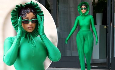 Cardi B vishet me kostum interesant me ngjyrë të gjelbër në Paris