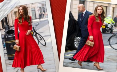 Kate Middleton duket e mahnitshme e veshur në të kuqe