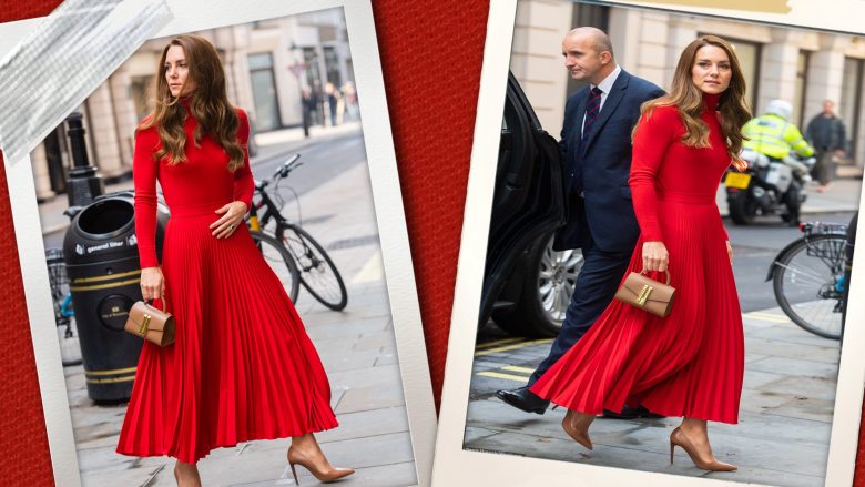 Kate Middleton duket e mahnitshme e veshur në të kuqe