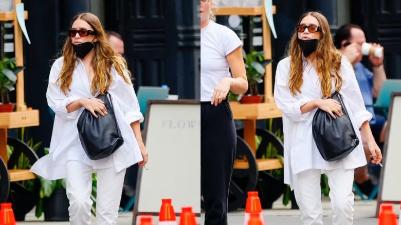 Ashley Olsen shihet e veshur plotësisht në të bardha rrugëve të New Yorkut