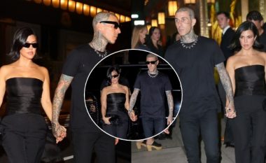 Kourtney Kardashian dhe Travis Barker të kombinuar në veshje shihen teksa shkojnë për darkë romantike në New York