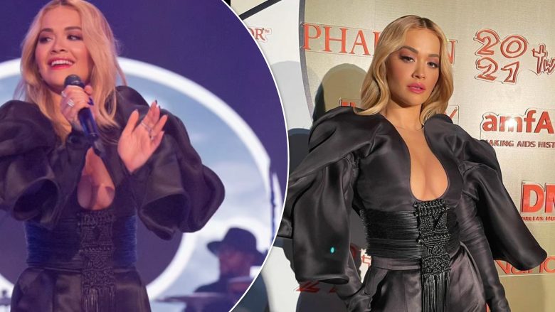 Rita Ora shkëlqen me dukjen dhe performancën në eventin amfAR