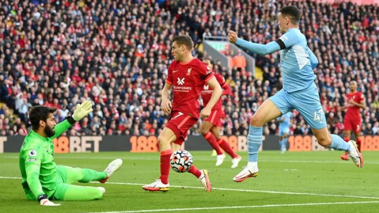 Mbyllet pjesa e parë në derbin mes Liverpoolit dhe Manchester Cityt