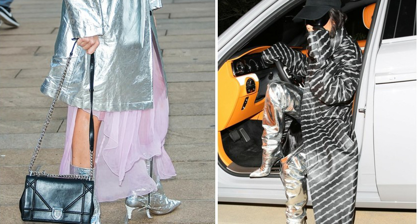 Çizme argjendi, bukuri dhe stil në çdo mënyrë: Kim Kardashian dhe Haley Bieber çmenden pas çizmeve të tilla